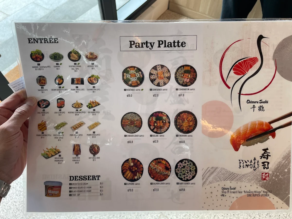 Menu, Sushi Chizuru