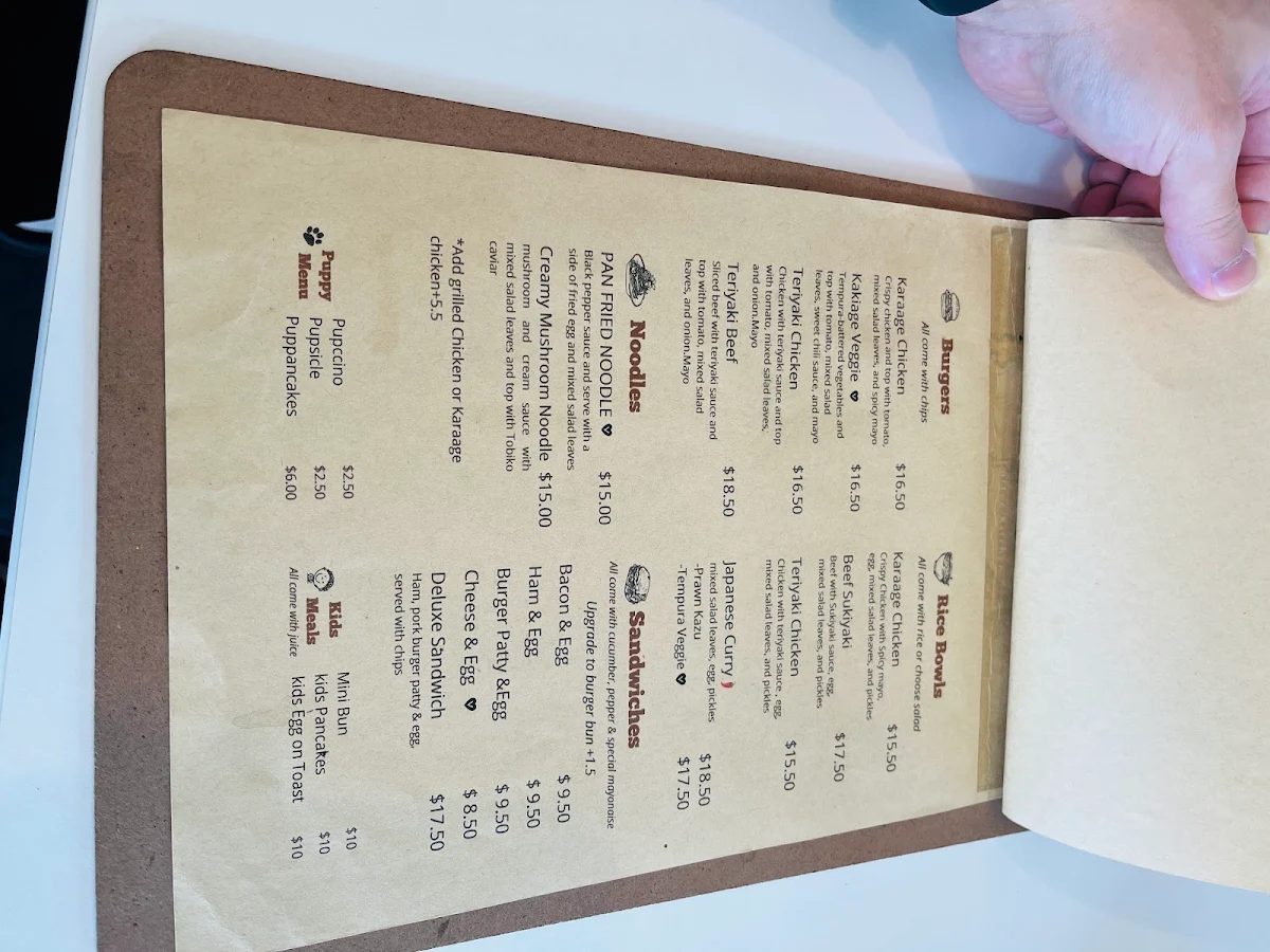Menu, LA Moon cafe