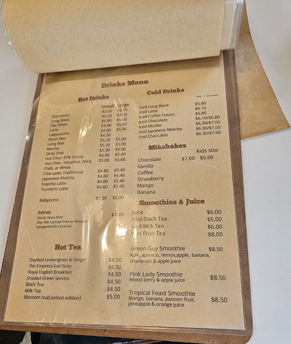 Menu, LA Moon cafe