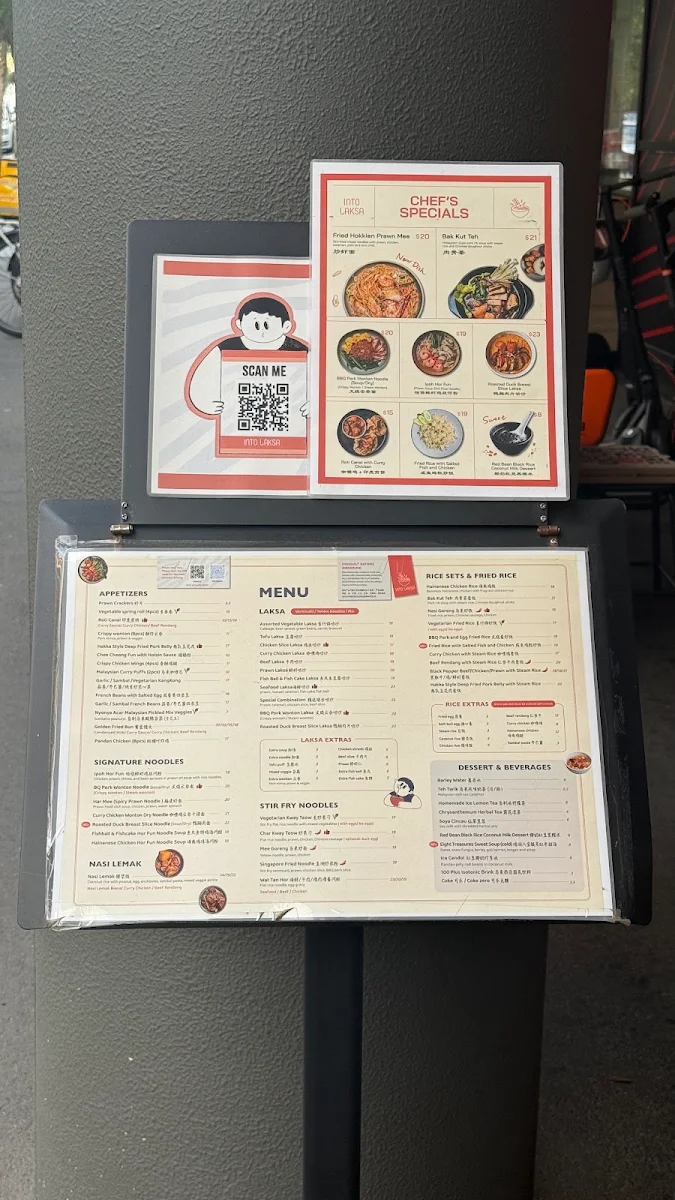 Menu, Into Laksa Waterloo