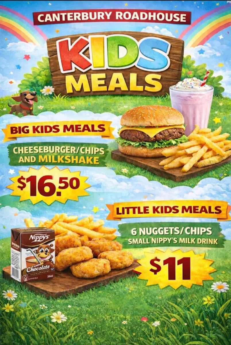 Menu, Canterbury Roadhouse