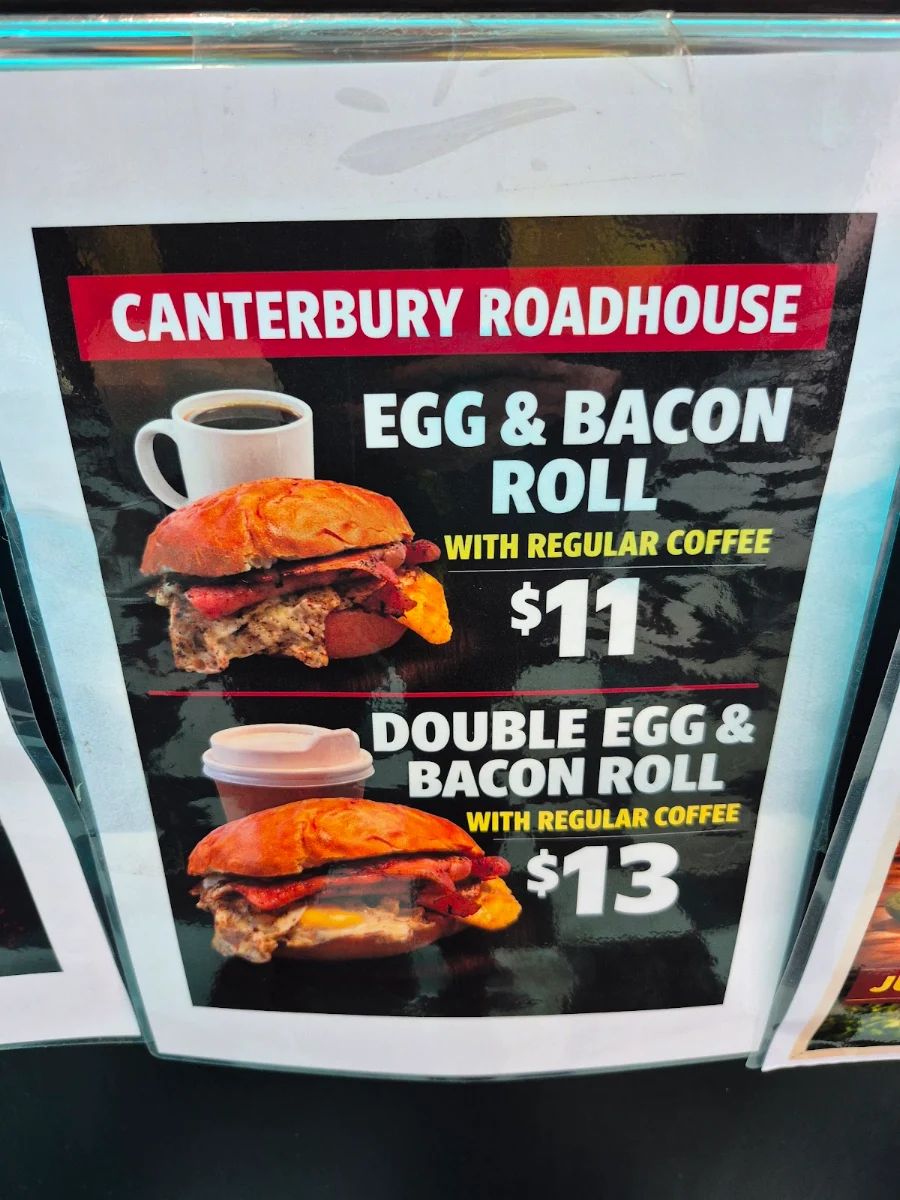 Menu, Canterbury Roadhouse