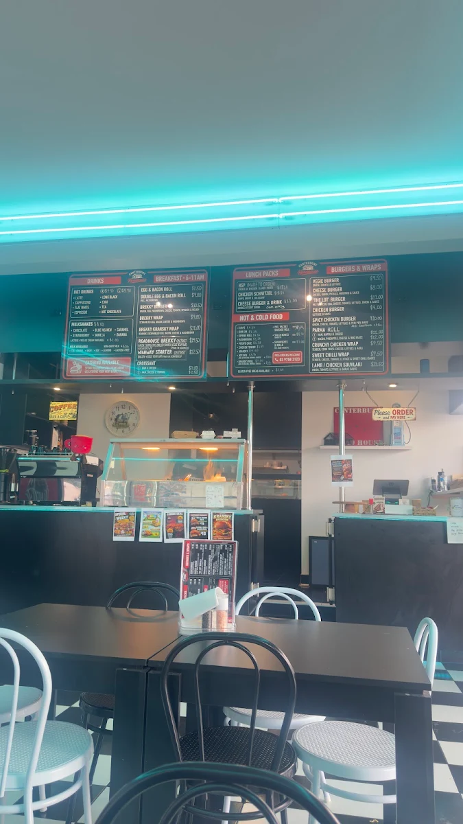 Menu, Canterbury Roadhouse