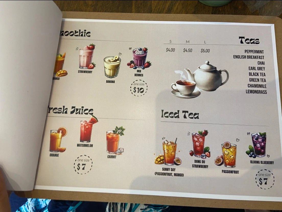 Menu, Beantown Cafe Newtown