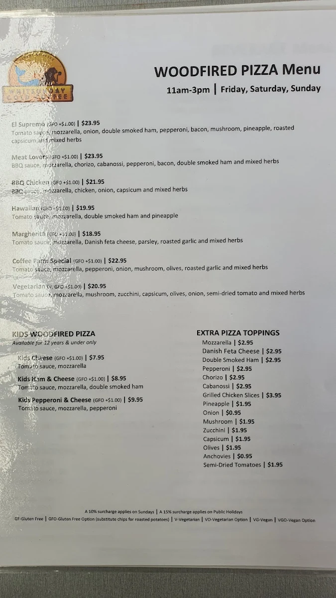 Menu, Whitsunday Gold Coffee