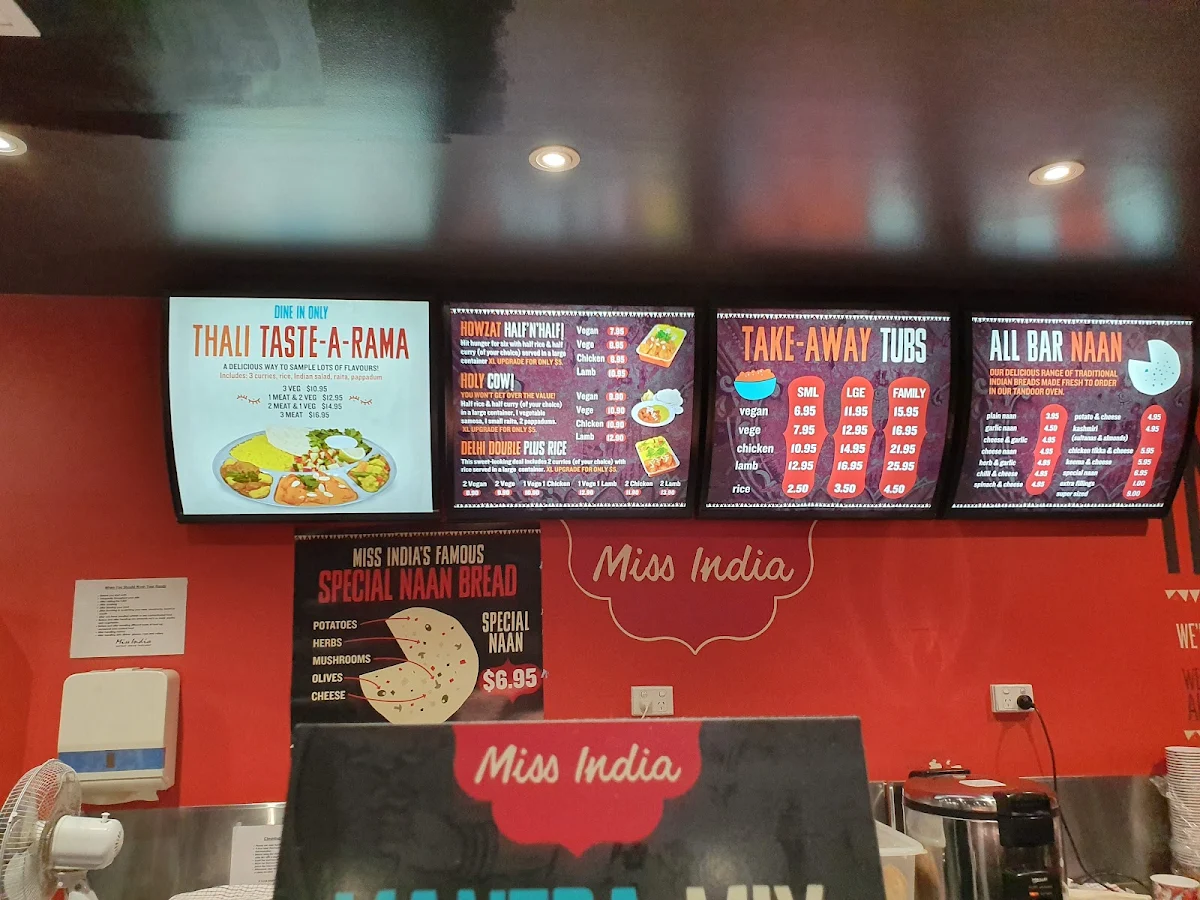 Menu, Miss India Takeaway and Restaurant - North Rockhampton Norman Gardens