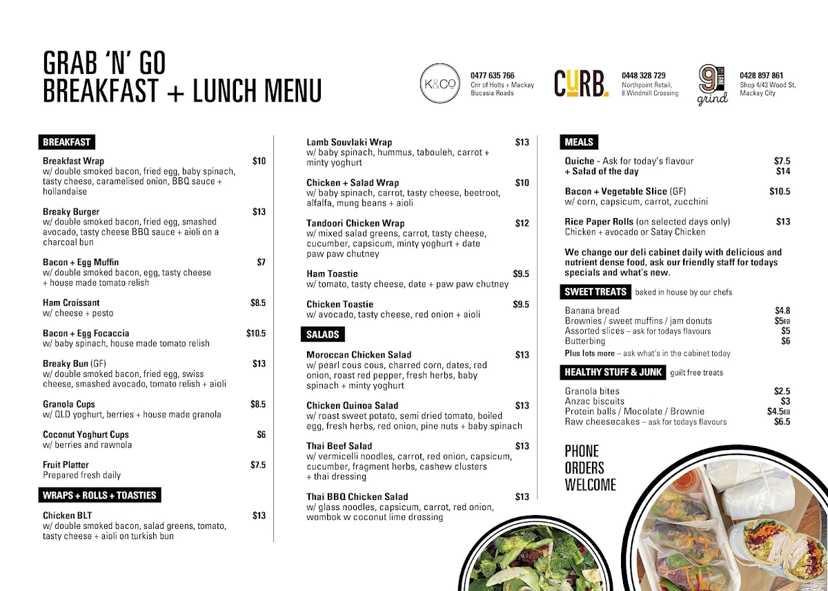 Menu, Curb