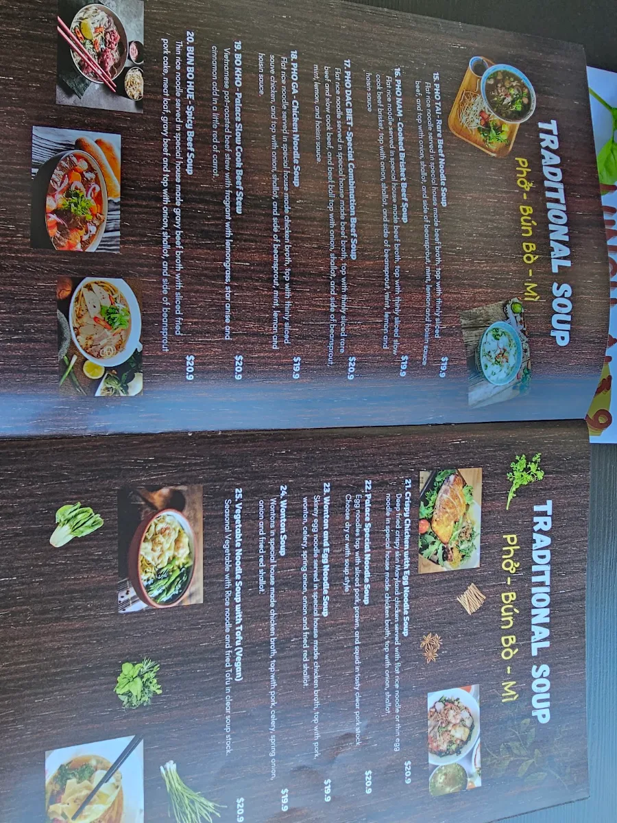 Menu, Saigon Palace Cafe - Vietnamese Restaurant