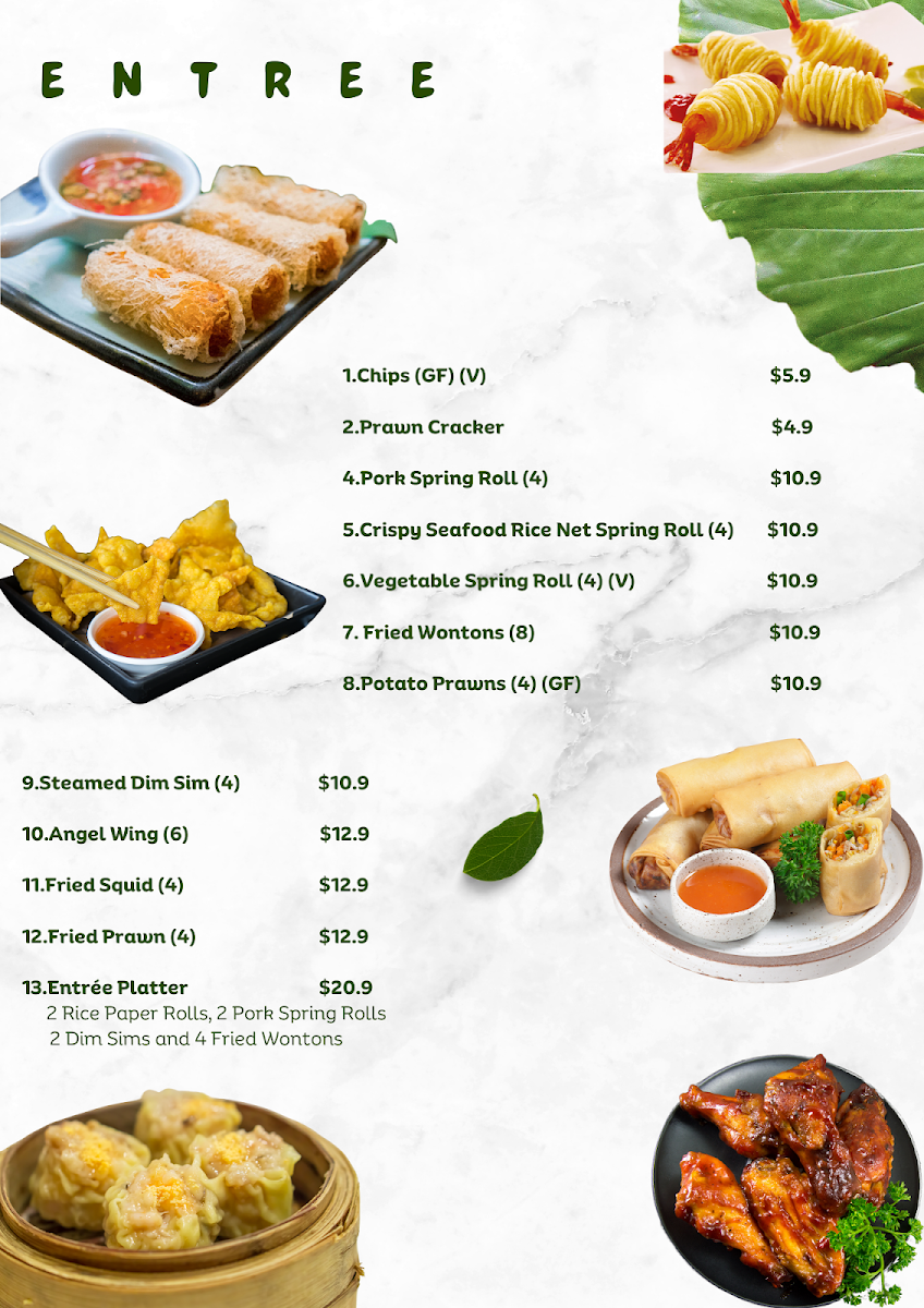 Menu, Saigon Palace Cafe - Vietnamese Restaurant