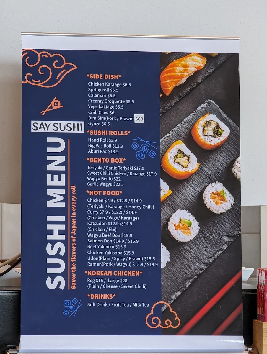 Menu, Say Sushi