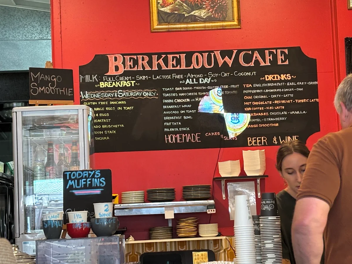Menu, Berkelouw Cafe