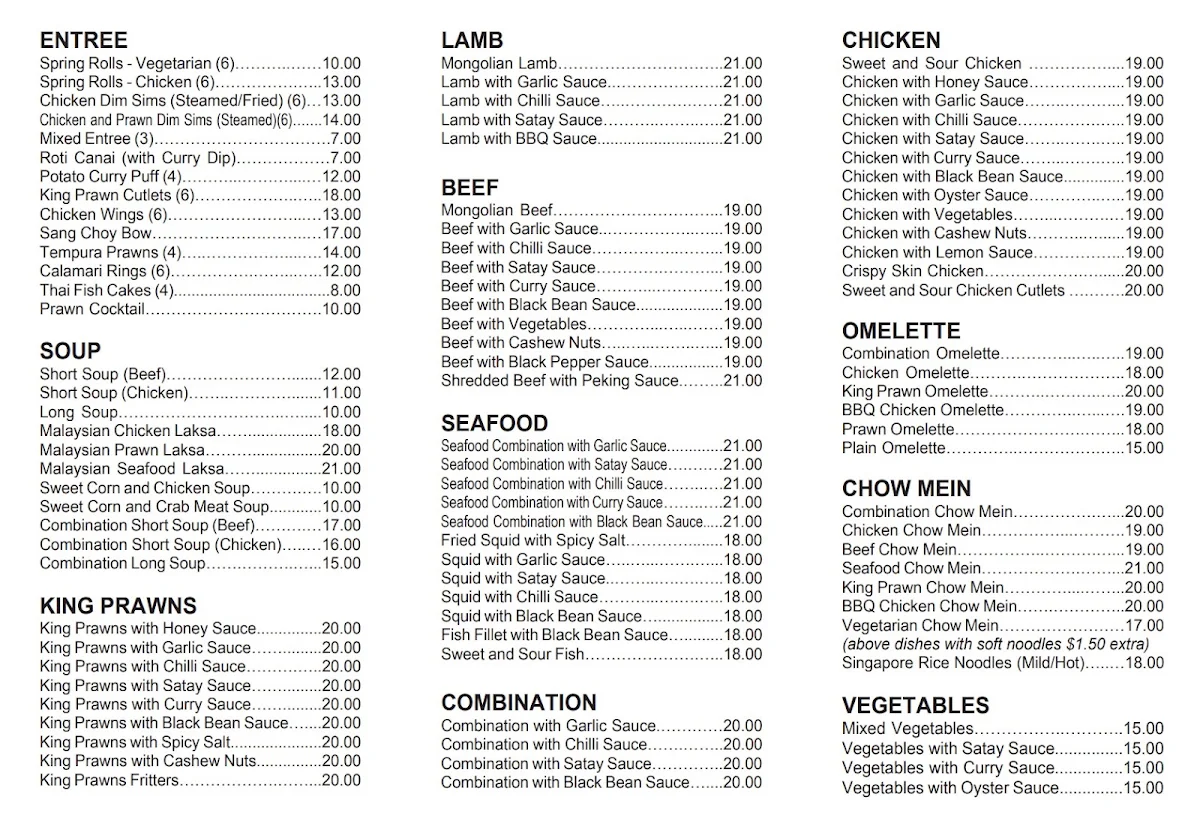 Menu, Lily's Garden (100% Halal)