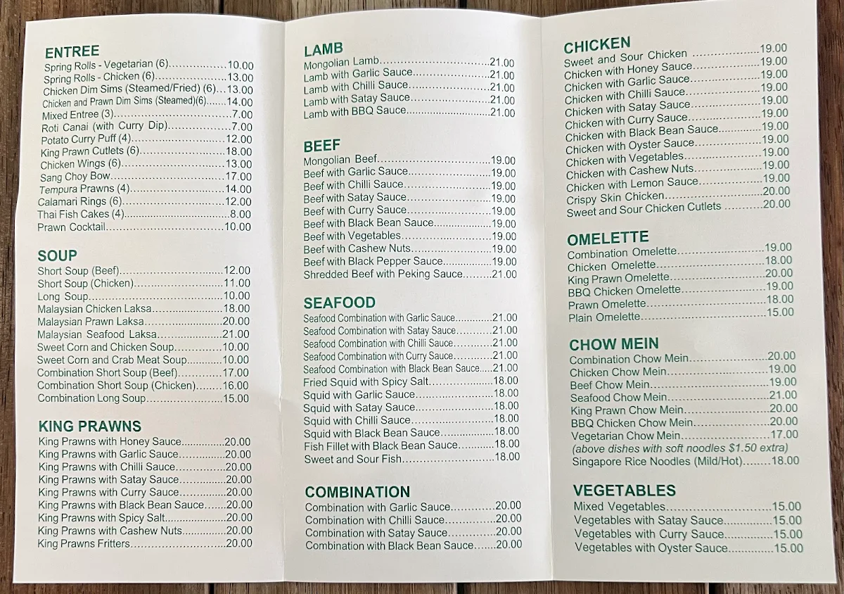 Menu, Lily's Garden (100% Halal)