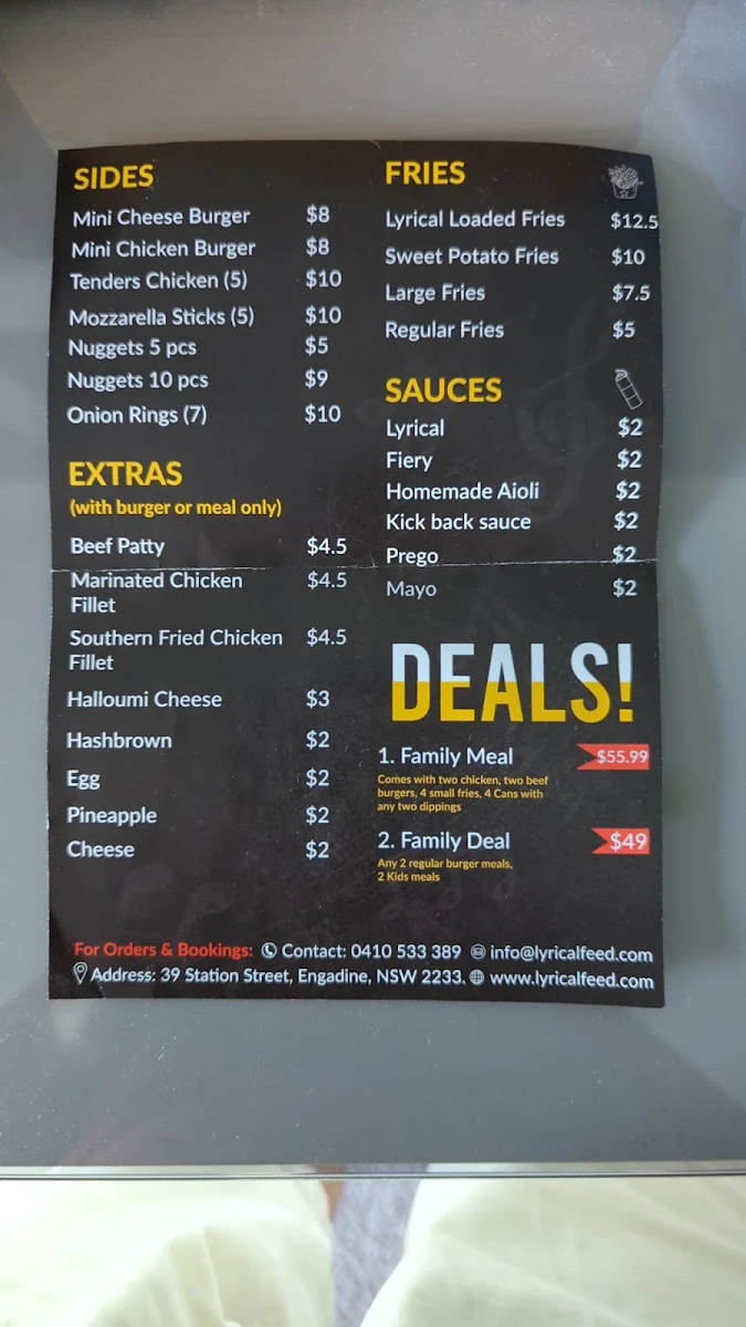 Menu, Lyrical Feed