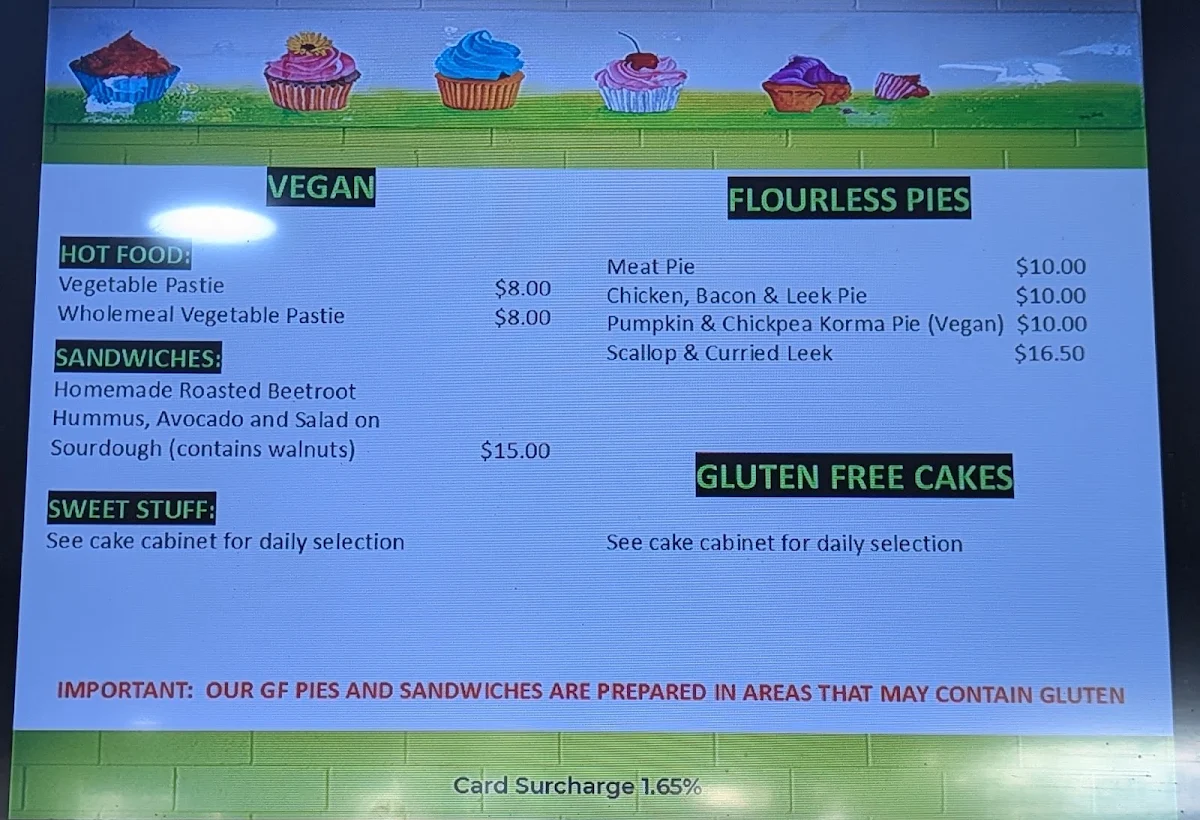 Menu, Apollo Bay Bakery