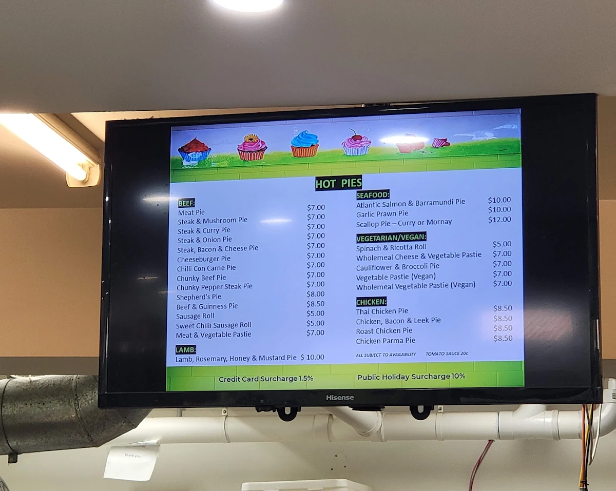 Menu, Apollo Bay Bakery