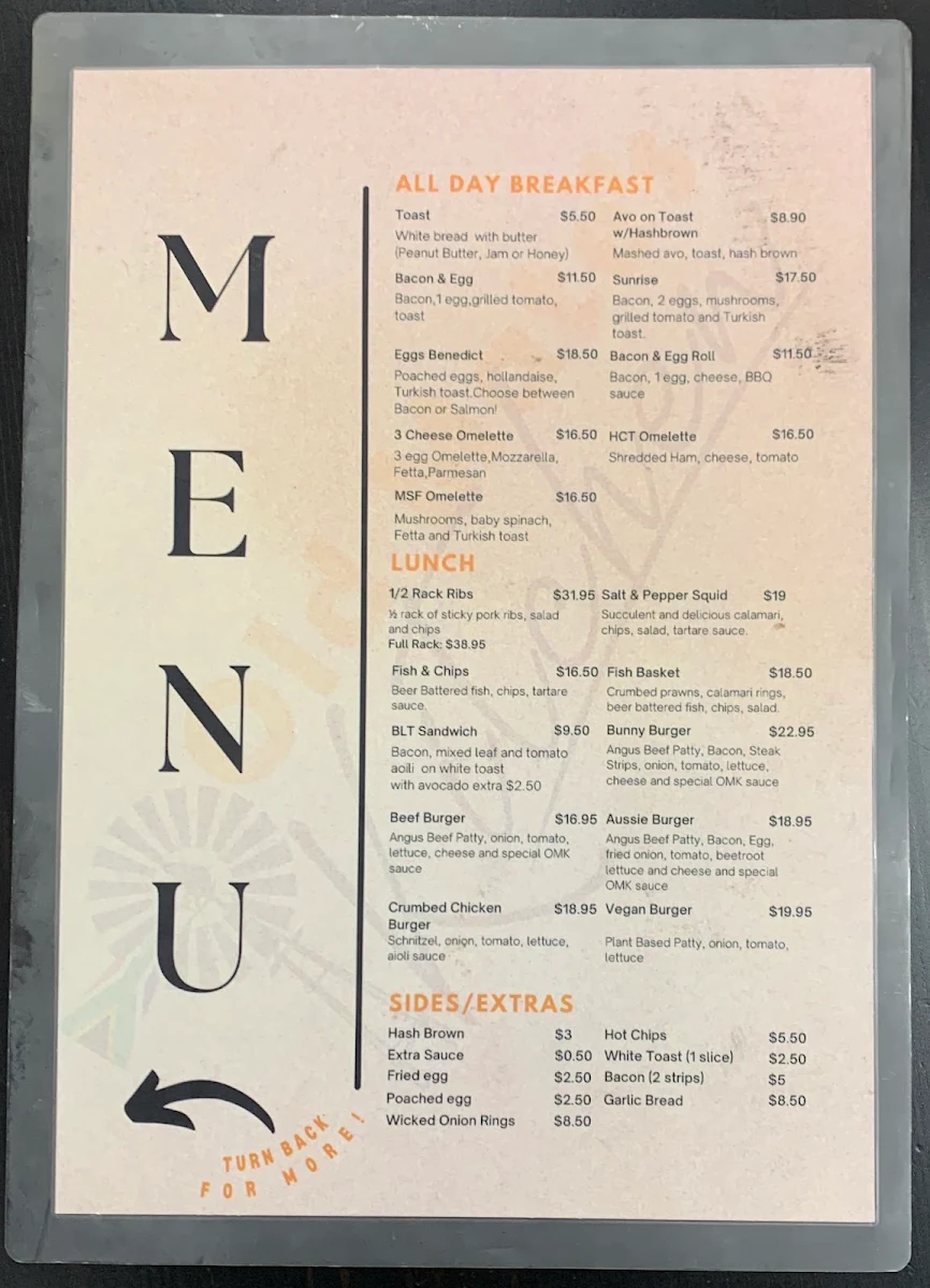 Menu, Old Mates Kitchen Green Point ( South African shop and cafe)