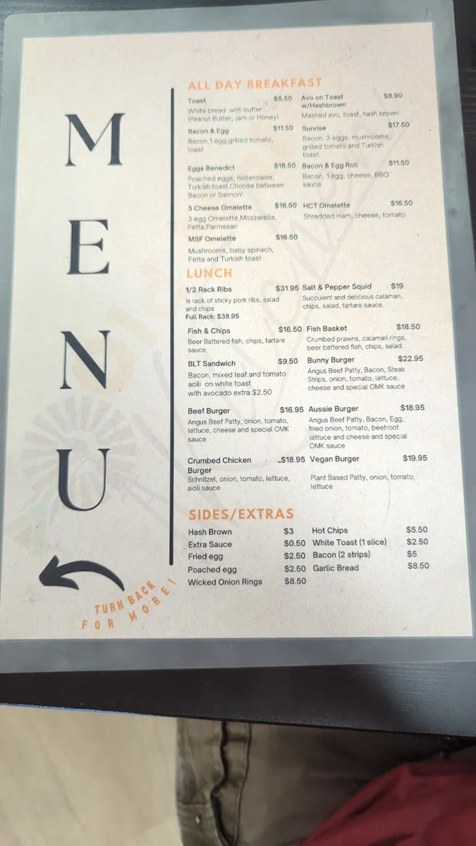 Menu, Old Mates Kitchen Green Point ( South African shop and cafe)