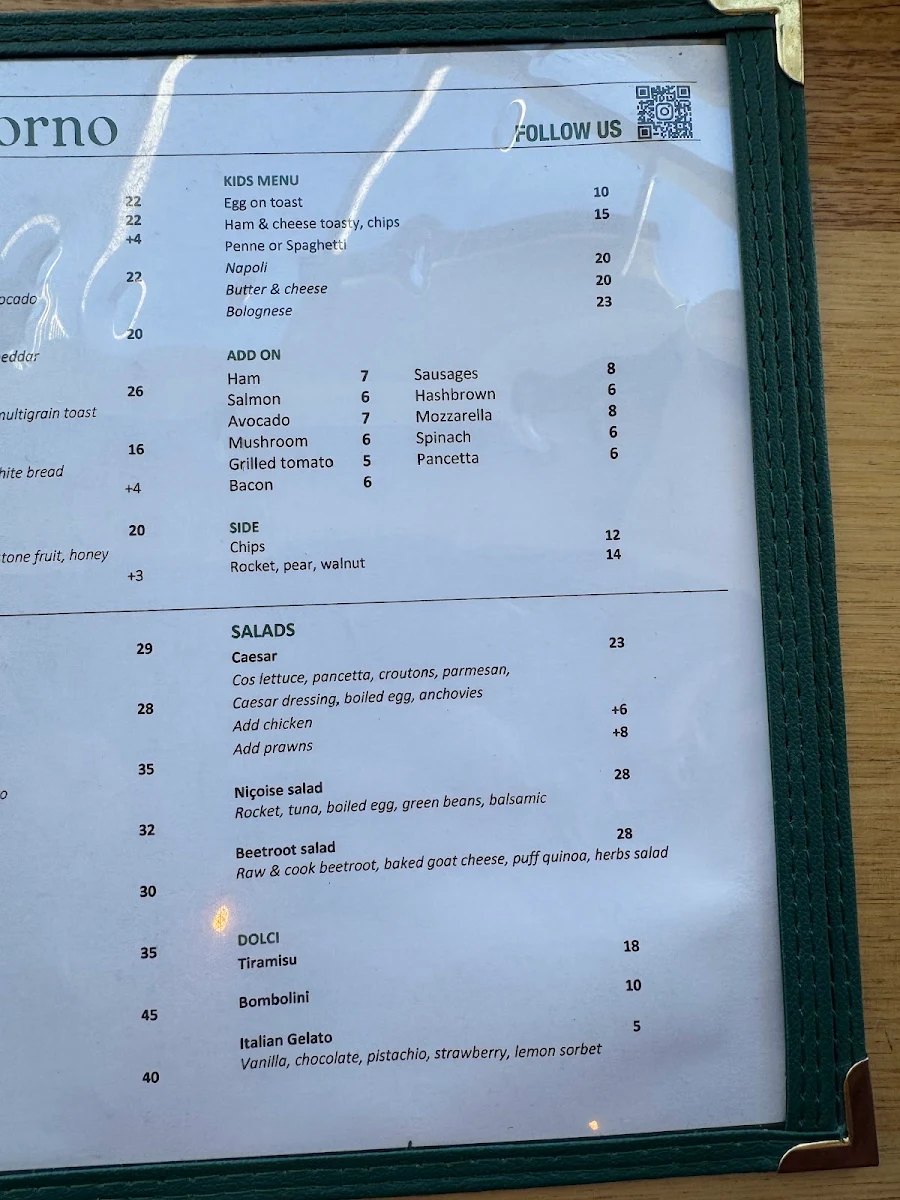Menu, Aromi Caffè