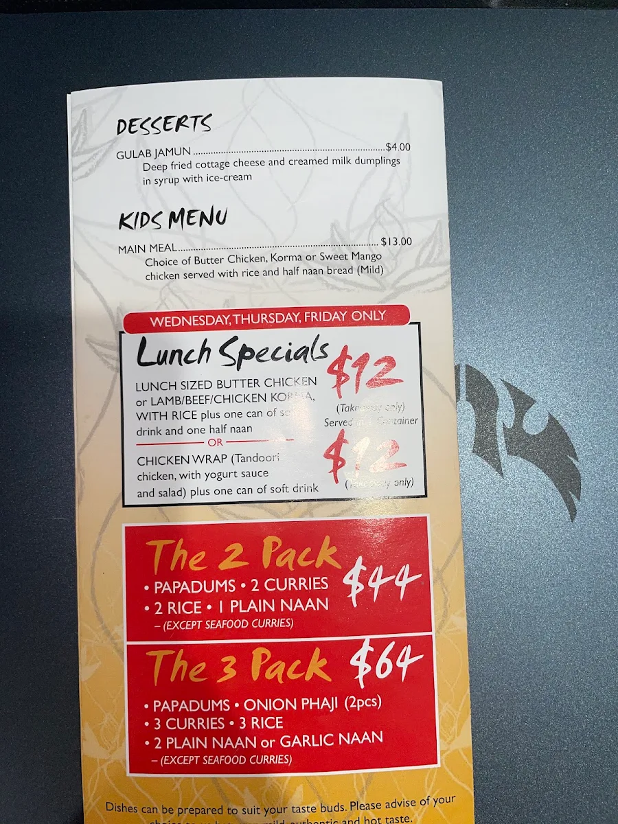 Menu, Narangba Valley Tavern