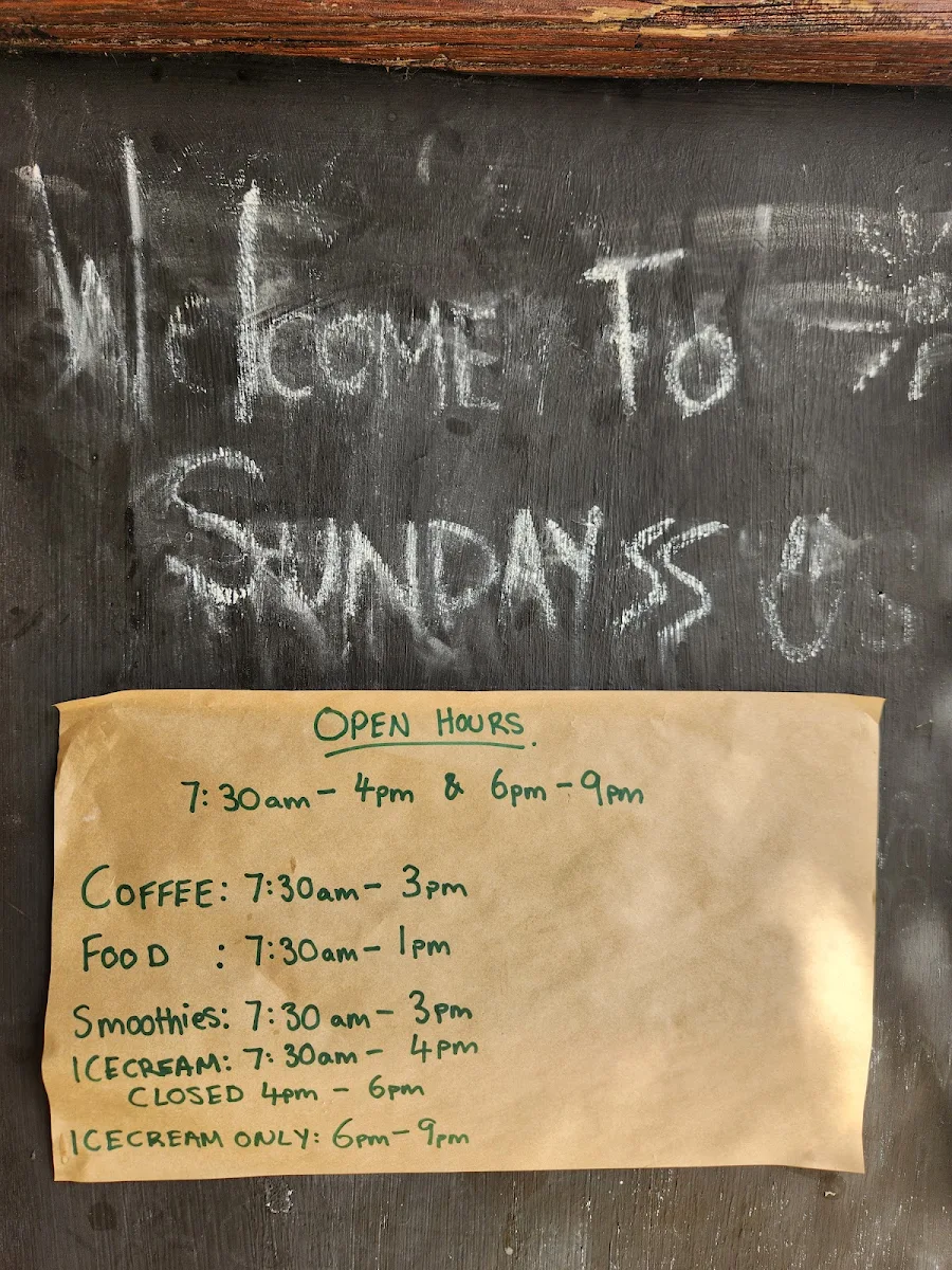 Menu, Sundayss