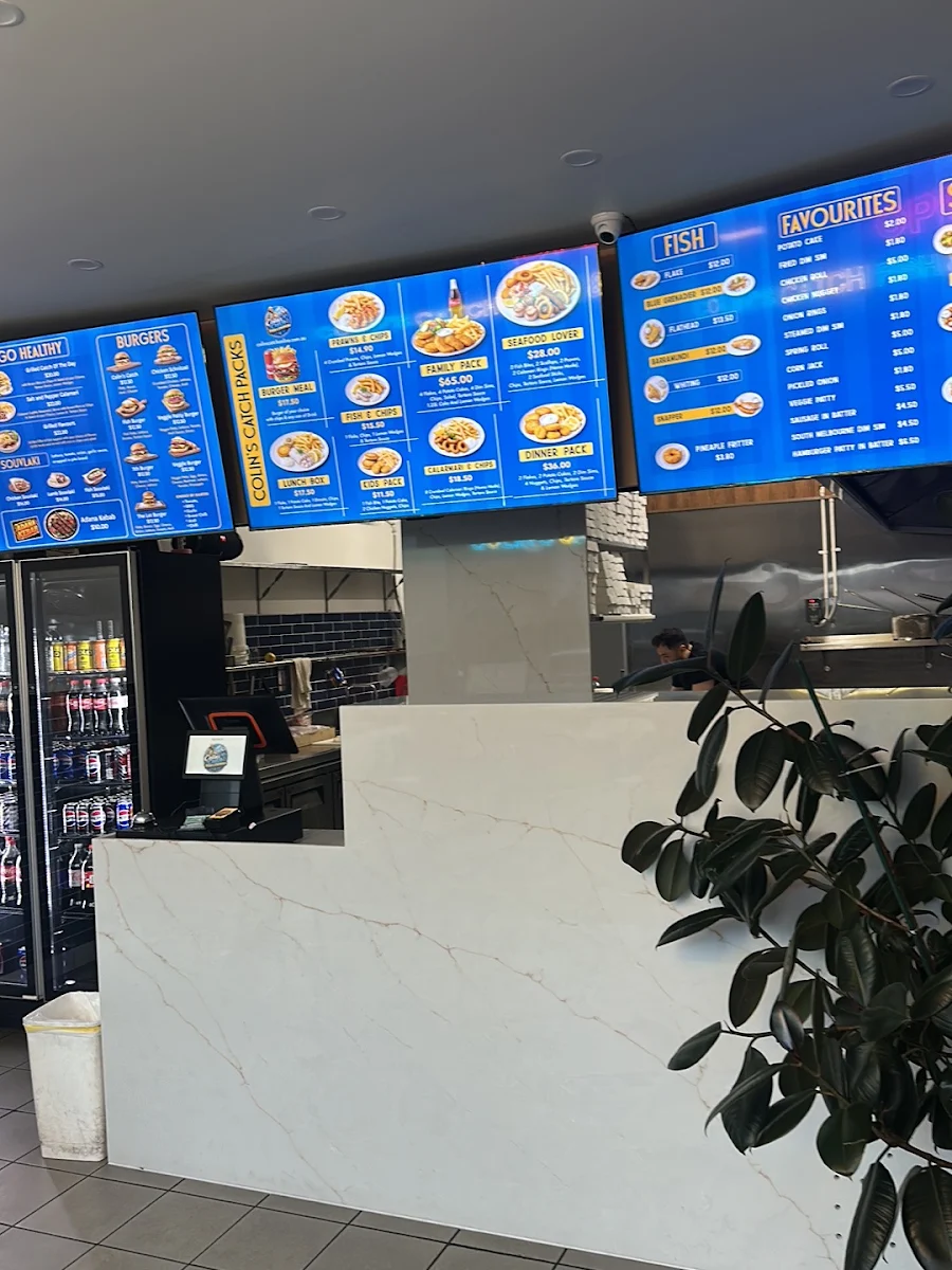 Menu, Colin's Catch Fish & Chippery