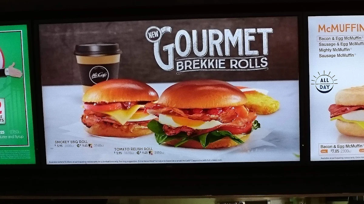 Menu, McDonalds Mount Gambier