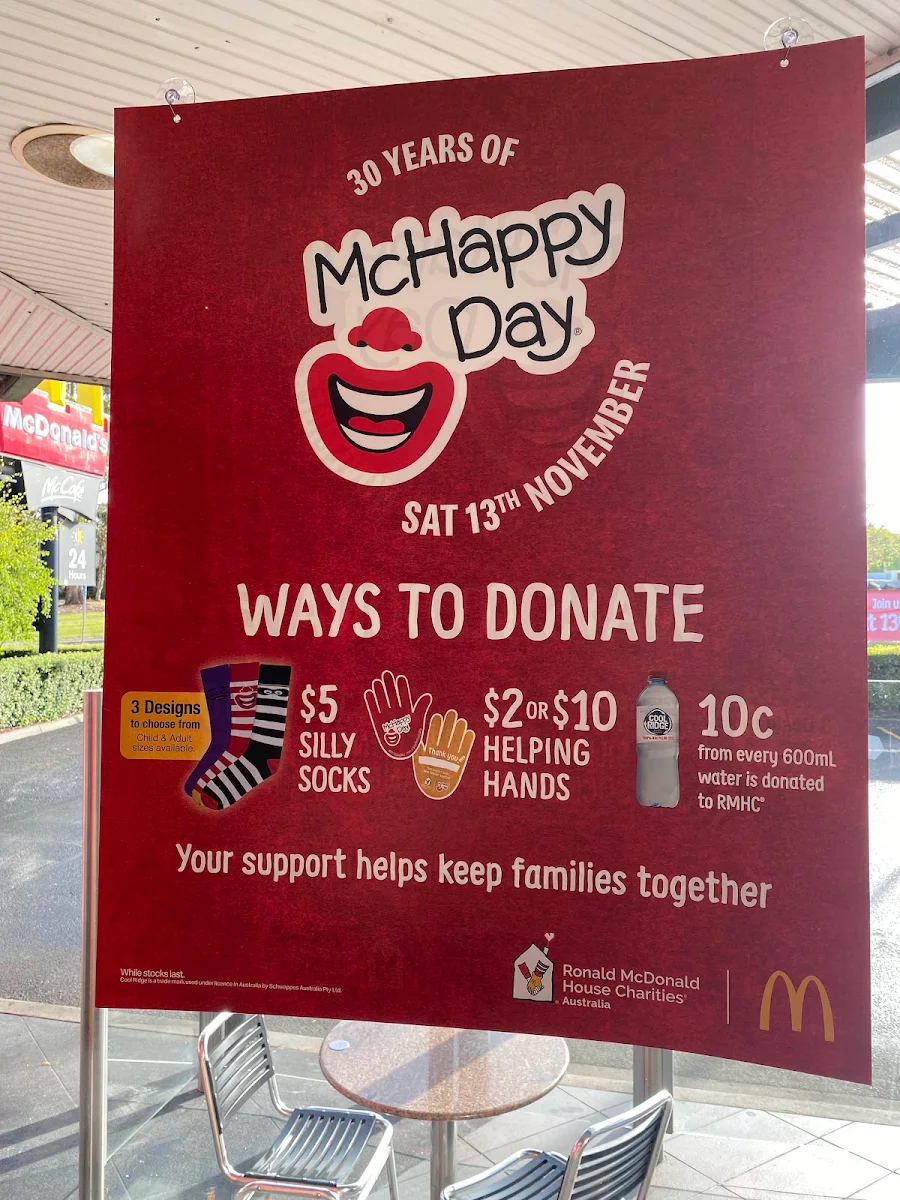 Menu, McDonalds Mount Gambier