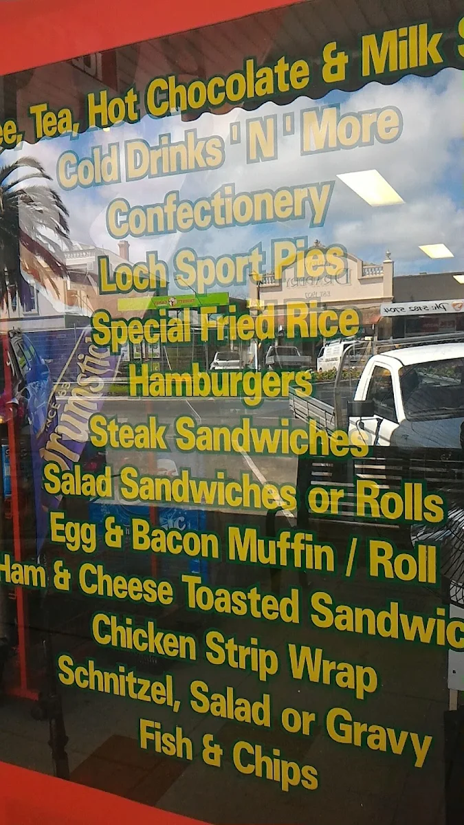 Menu, Fitzie Milk Bar & Takeaway