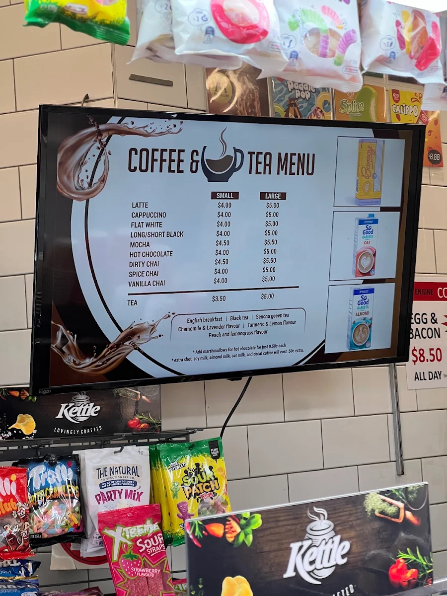 Menu, Red Engine Kiosk (Frankston)