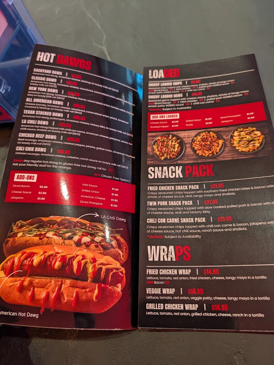 Menu, Dawg Boys Strathpine