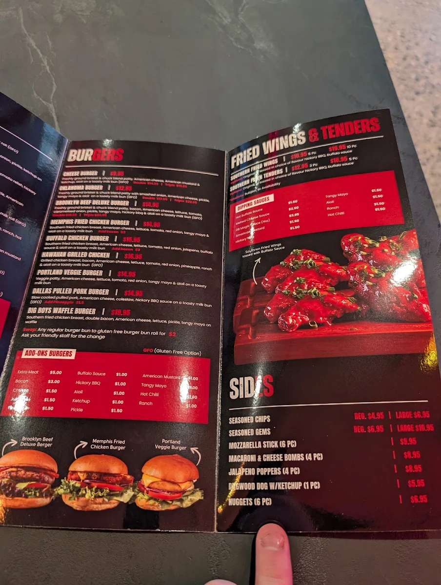 Menu, Dawg Boys Strathpine