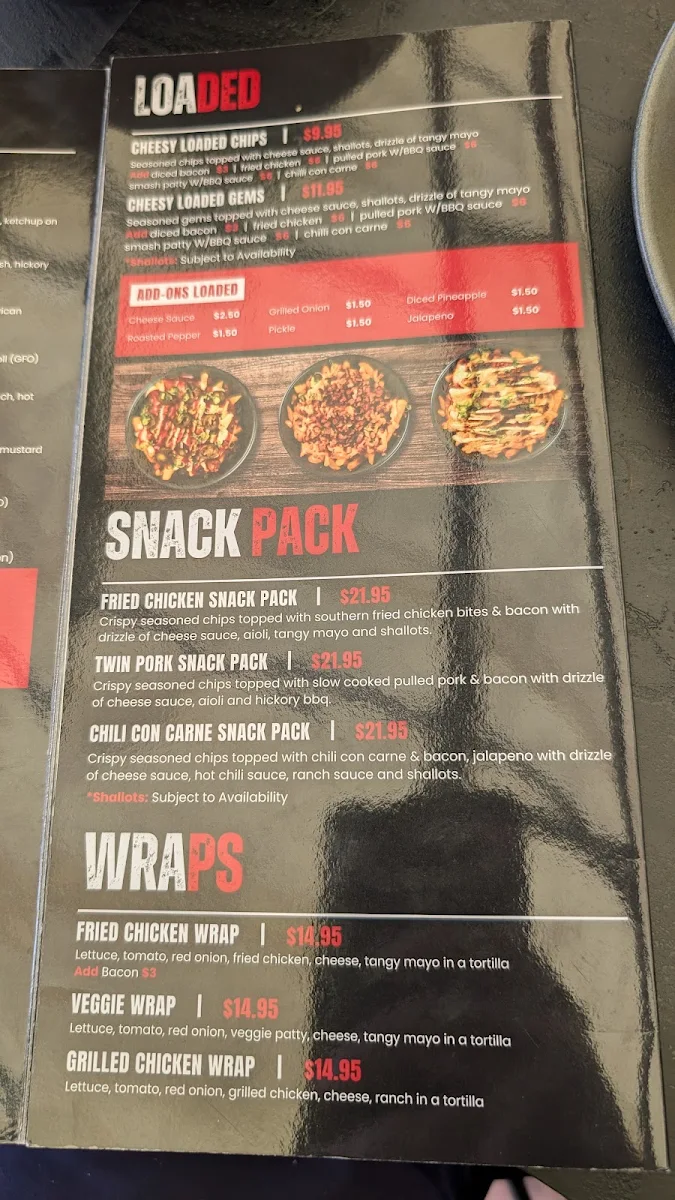 Menu, Dawg Boys Strathpine