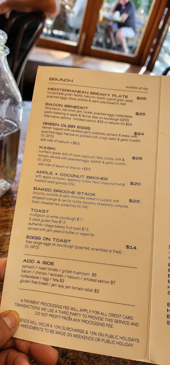 Menu, Rowena Corner Store