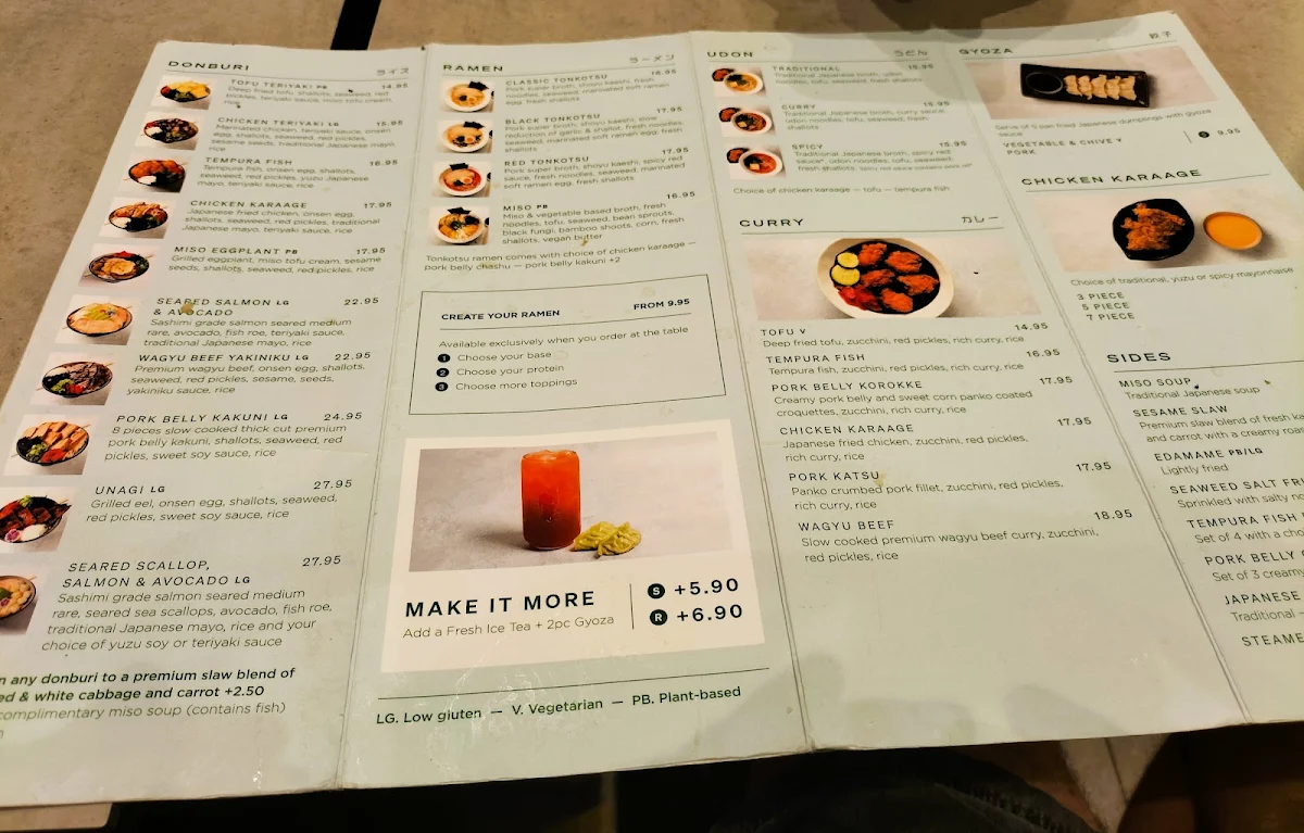Menu, Motto Motto Japanese Kitchen - Carindale