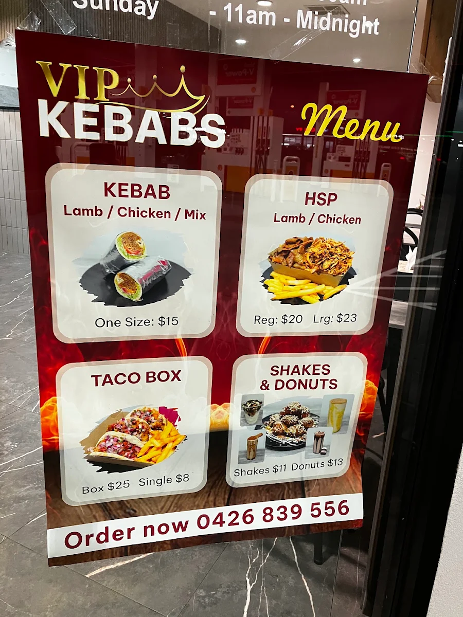 Menu, VIP KEBABS
