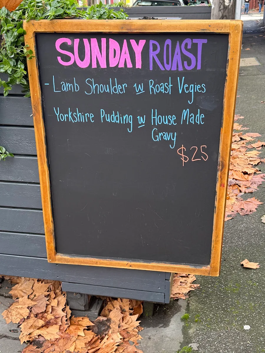 Menu, The Friendly Societies Hotel