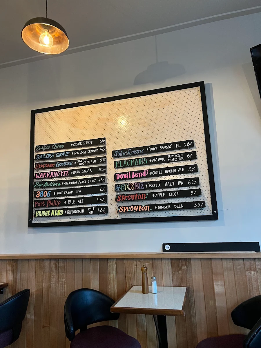 Menu, The Friendly Societies Hotel