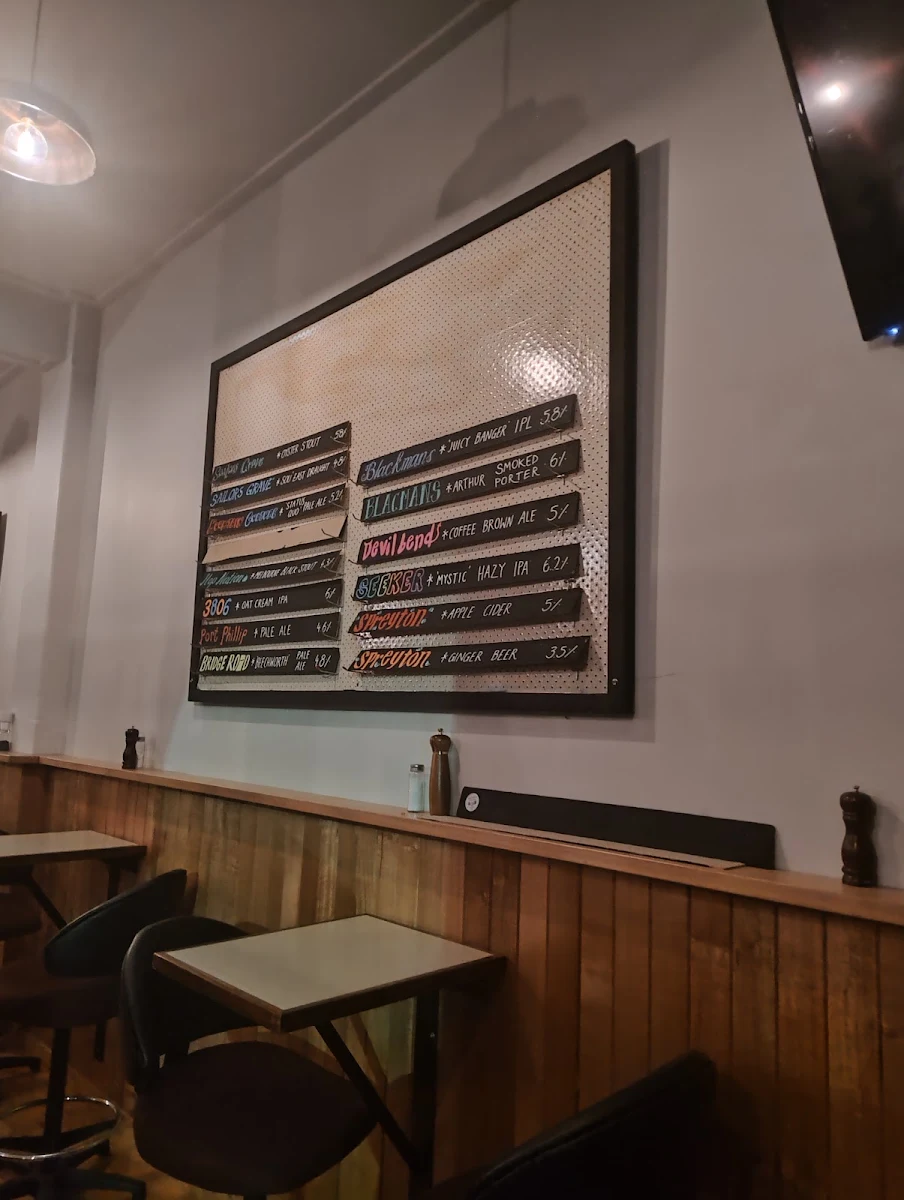 Menu, The Friendly Societies Hotel