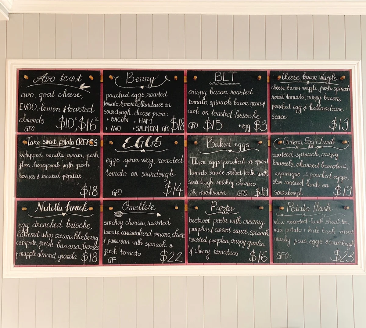 Menu, The Jam Pantry