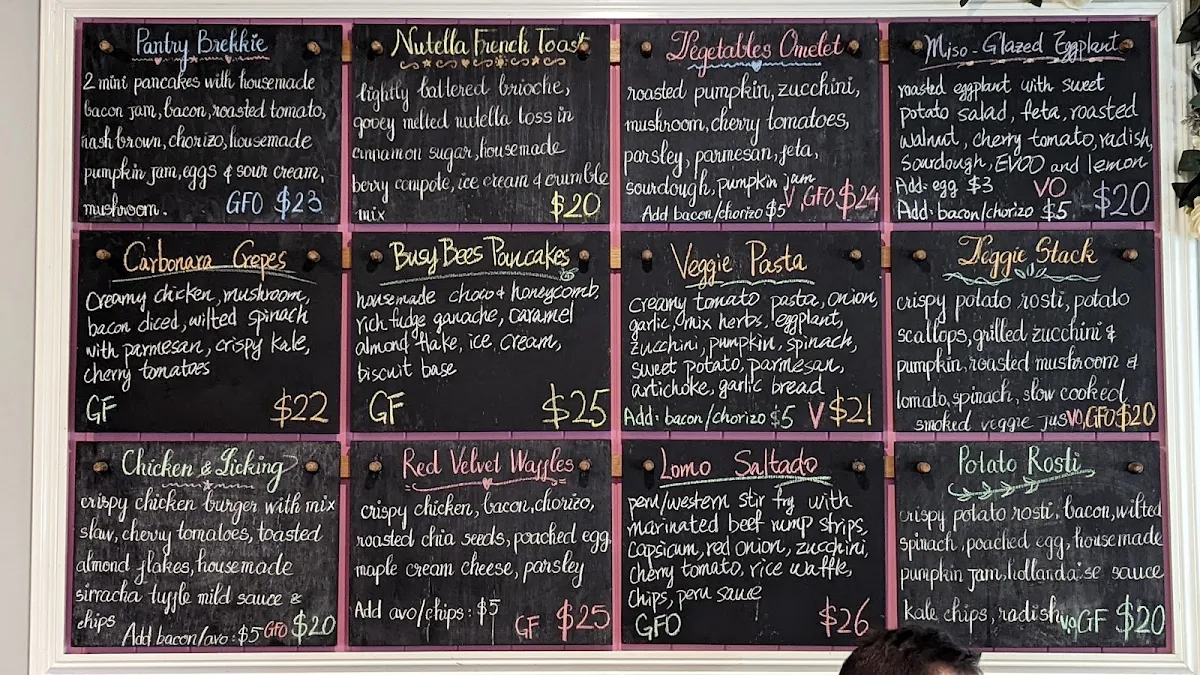 Menu, The Jam Pantry