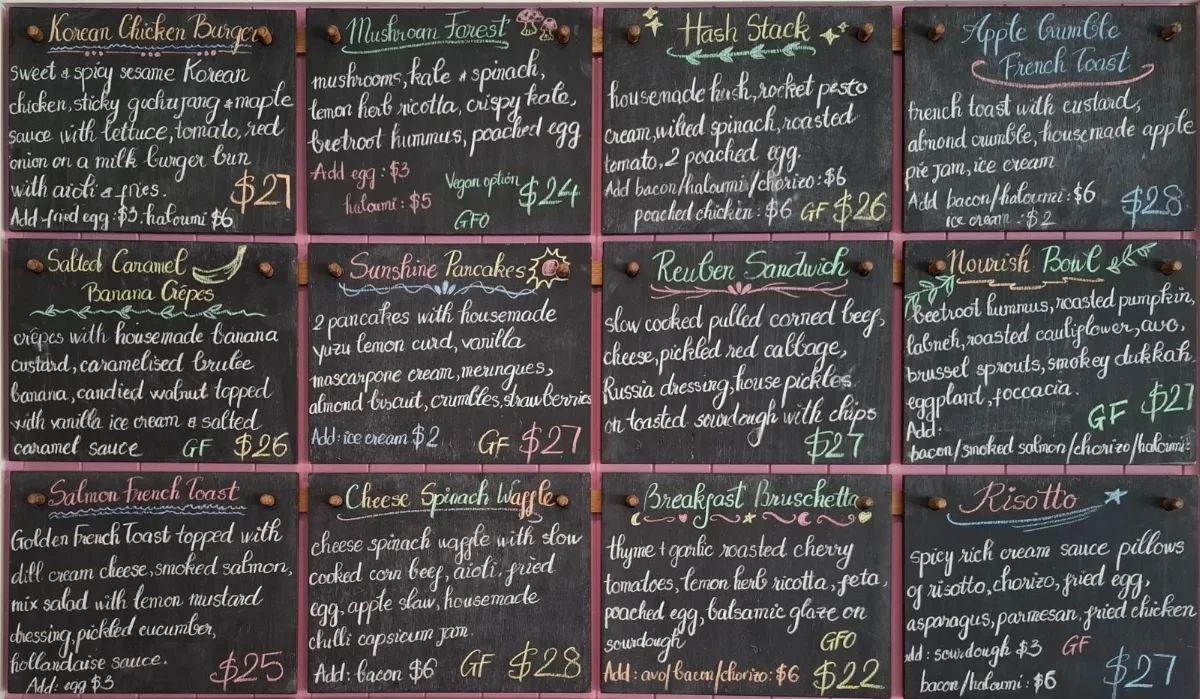 Menu, The Jam Pantry