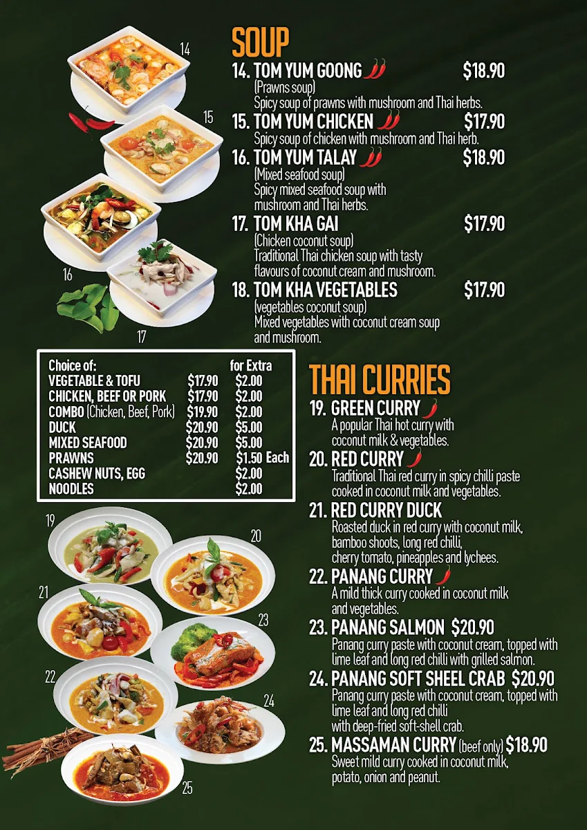 Menu, Thai Thyme Kitchen
