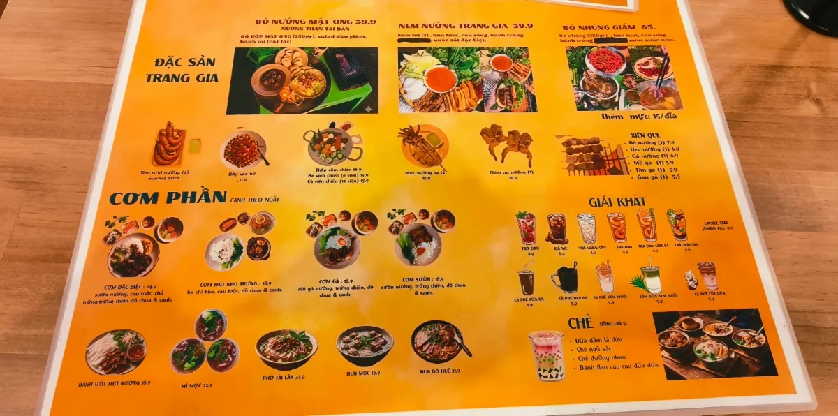Menu, TRANG GIA