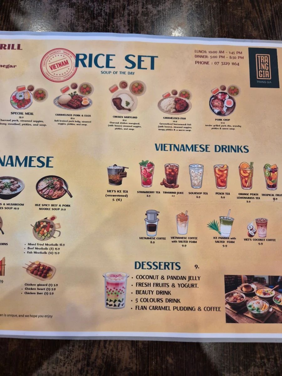Menu, TRANG GIA