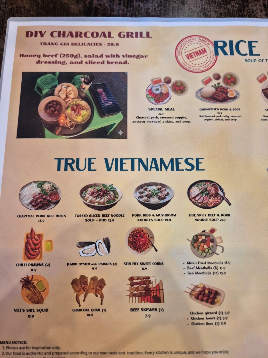 Menu, TRANG GIA