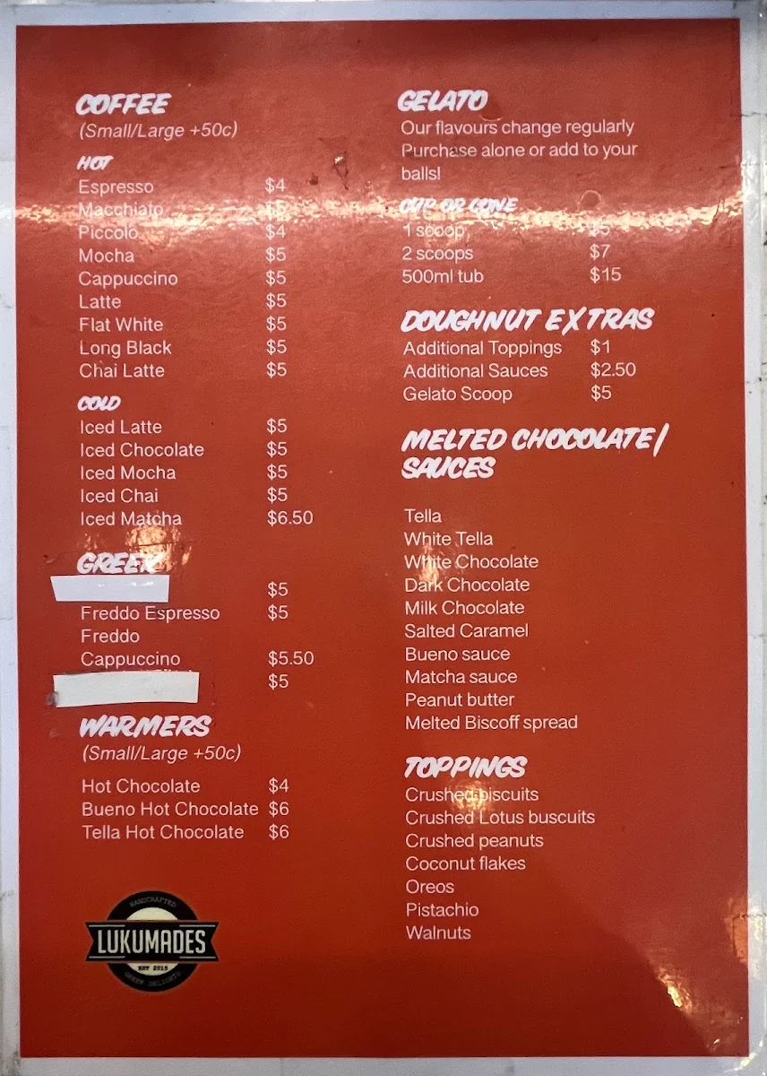 Menu, Lukumades
