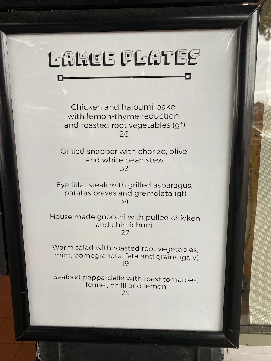Menu, Grenache Wine Bar