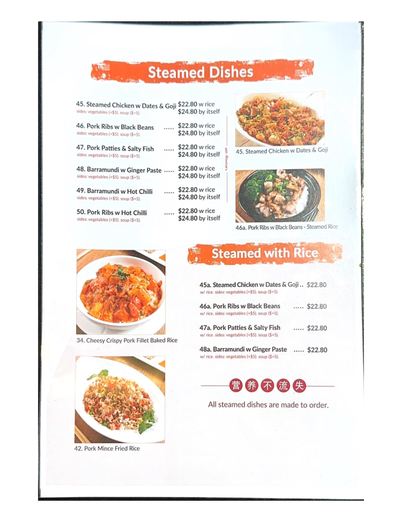 Menu, Zen Flavours