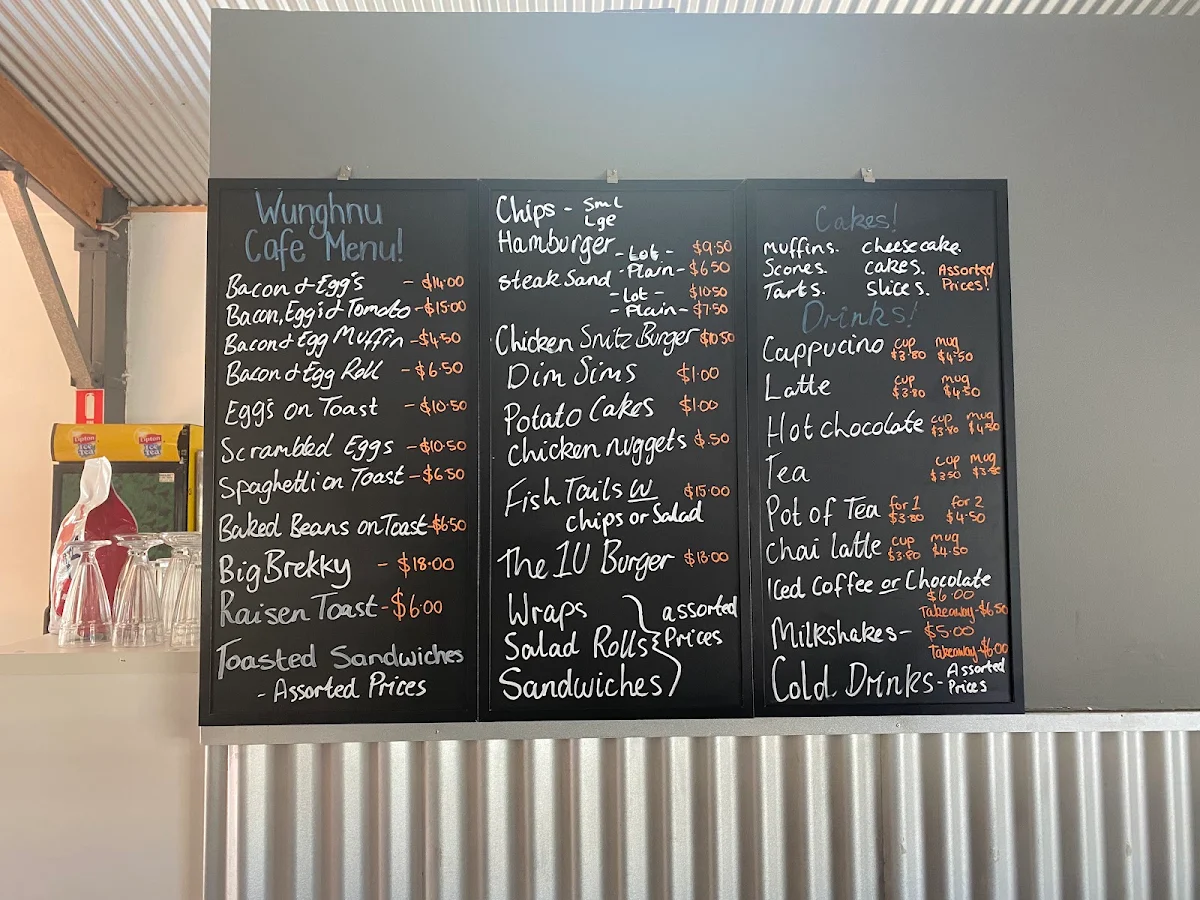 Menu, Wunghnu Cafe